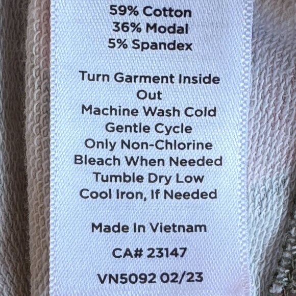 Talbots Classic French Terry Half Zip Pullover Green Floral Kanga Pocket Size L - Picture 8 of 8